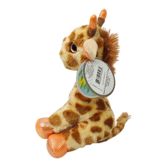 Winkeez Andrew Giraffe Stuffed Animal Toy 8" Plush Orange Sparkle Eyes NOS 2017 - Picture 5 of 14